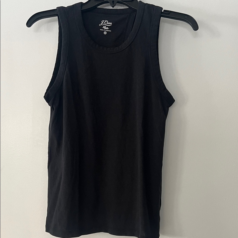J. Crew Classic Black Tank Top with tie back detail